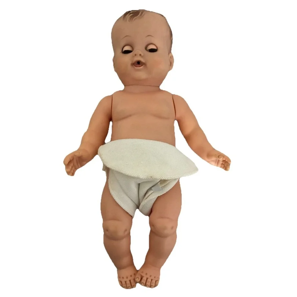 Vintage Madame Alexander Drink Wet Boy Doll 1950s Molded Hair 13